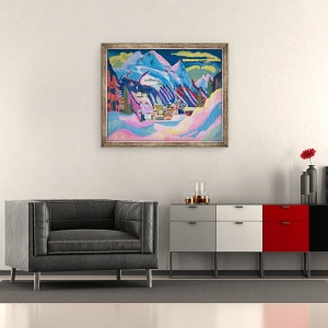 Tablou inramat - Ernst Ludwig Kirchner - Davos in timpul iernii, 50 x 60 cm - Img 2