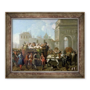 Tablou inramat - Etienne Jeaurat - Transportul prostituatelor la Salpetriere, 50 x 60 cm