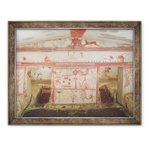 Tablou inramat - Etruscan - Ahile il ambuscada pe Troilus, din mormantul taurilor, 70 x 90 cm