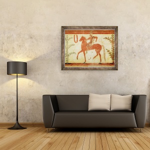 Tablou inramat - Etruscan - Calaret, partea dreapta, din mormantul baronului, 70 x 90 cm - Img 2