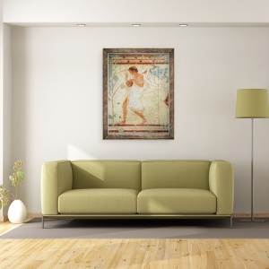 Tablou inramat - Etruscan - Muzician care canta la titera sau la lira, din Mormantul Tricliniumului, 60 x 80 cm - Img 2