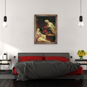 Tablou inramat - Eugene Fromentin - Interiorul Atelierului unui croitor arab, 70 x 90 cm - Img 3