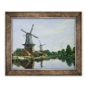 Tablou inramat - Eugene Louis Boudin - Mori de vant olandeze, 70 x 85 cm