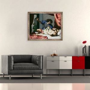 Tablou inramat - Felice Ficherelli - Tarquin si Lucretia, 50 x 60 cm - Img 2