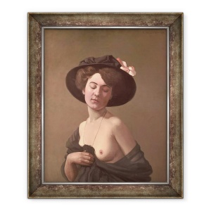 Tablou inramat - Felix Edouard Vallotton - Doamna intr-o palarie, 50 x 60 cm