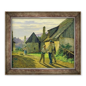 Tablou inramat - Ferdinand Georg Waldmuller - Venind acasa din razboi, 70 x 85 cm