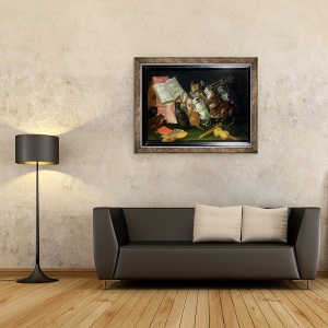 Tablou inramat - Ferdinand van Kessel - O adunare muzicala a pisicilor, 60 x 80 cm - Img 2