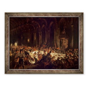 Tablou inramat - Ferdinand Victor Eugene Delacroix - Asasinarea episcopului de Liege, 60 x 80 cm