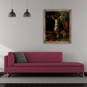 Tablou inramat - Ferdinand Victor Eugene Delacroix - Hristos pe cruce, 50 x 60 cm - Img 2