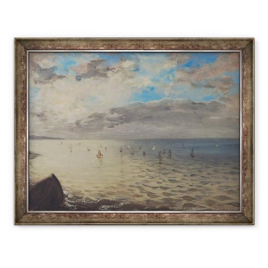 Tablou inramat - Ferdinand Victor Eugene Delacroix - Mare vazuta de la inaltimile Dieppe, 60 x 80 cm