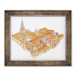 Tablou inramat - Fernando Aznar Cenamor - Catedrala Toledo. Spania, 70 x 85 cm