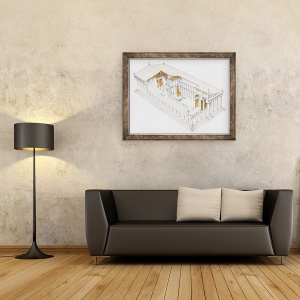 Tablou inramat - Fernando Aznar Cenamor - Partenon, 70 x 90 cm - Img 2