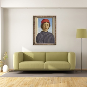 Tablou inramat - Filippino Lippi - Portretul unui Tineret, 60 x 80 cm - Img 2