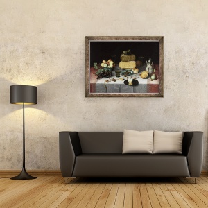 Tablou inramat - Floris Claesz. van Dyck - Natura moarta cu branza, 70 x 90 cm - Img 2