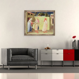 Tablou inramat - Fra Angelico - Vindecarea Palladia de catre SS. Cosma si Damian, predella din Altarpiece Annalena, 70 x 85 cm - Img 2
