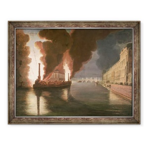 Tablou inramat - Francesco Piranesi - Focuri de artificii pe Sena, 60 x 80 cm
