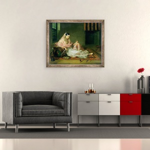 Tablou inramat - Francesco Renaldi - Doamna musulmana inclinata, 50 x 60 cm - Img 2