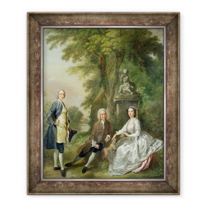 Tablou inramat - Francis Hayman - Jonathan Tyers d.1767 si fiica sa, Elisabeta, si sotul ei, John Wood, 70 x 85 cm