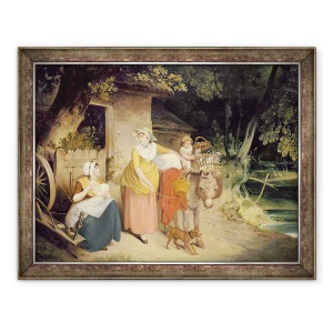 Tablou inramat - Francis Wheatley - in afara usii cabanei, 70 x 90 cm