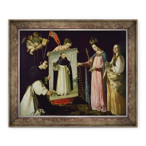 Tablou inramat - Francisco de Zurbaran - Aparitia Fecioarei la calugarul din Soriano, 70 x 85 cm