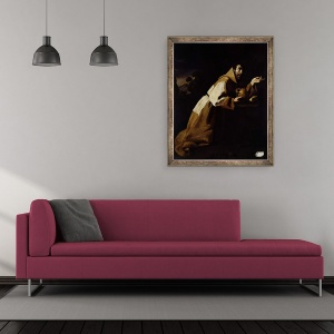 Tablou inramat - Francisco de Zurbaran - Sfantul Francisc in meditatie, 50 x 60 cm - Img 2