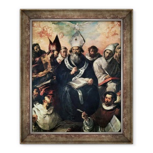 Tablou inramat - Francisco Herrera - Sfantul Vasile dicteaza doctrina sa, 70 x 85 cm