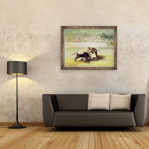 Tablou inramat - Francisco Jose de Goya y Lucientes - Caderea unui Picador de la calul sau sub un taur, 60 x 80 cm - Img 2