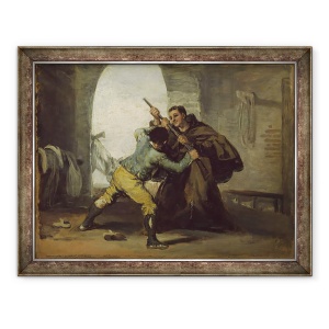 Tablou inramat - Francisco Jose de Goya y Lucientes - Calugarul Pedro se lupta cu arma de la El Maragato, 60 x 80 cm