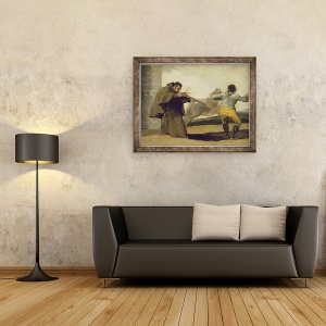 Tablou inramat - Francisco Jose de Goya y Lucientes - Calugarul Pedro impusca El Maragato ca calul sau Runge Off, 60 x 80 cm - Img 2