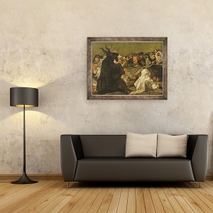 Tablou inramat - Francisco Jose de Goya y Lucientes - Sabatul vrajitoarelor sau Marele He-Capra una dintre Picturile negre, 60 x 80 cm - Img 2