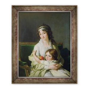 Tablou inramat - Francois Andre Vincent - Portretul presupus a fi Madame Jeanne-Justine Boyer-Fonfrede si fiul ei, 50 x 60 cm