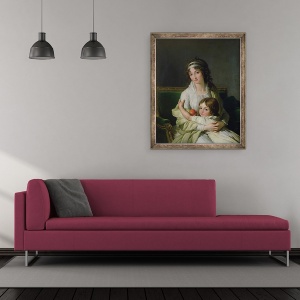 Tablou inramat - Francois Andre Vincent - Portretul presupus a fi Madame Jeanne-Justine Boyer-Fonfrede si fiul ei, 50 x 60 cm - Img 2