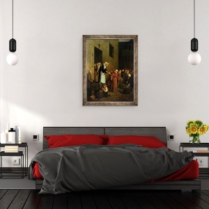 Tablou inramat - Francois Bonvin - Caritate, 70 x 90 cm - Img 3