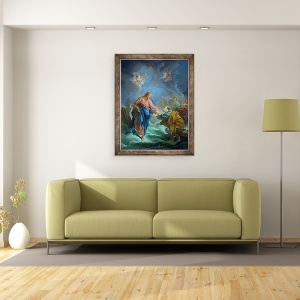 Tablou inramat - Francois Boucher - Sfantul Petru a fost invitat sa mearga pe apa, 60 x 80 cm - Img 2