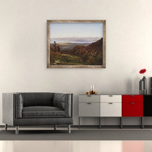 Tablou inramat - Francois Louis Francais - Mont-Blanc vazut de la Saint-Cergues, 70 x 85 cm - Img 2