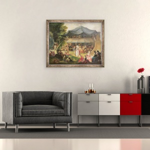 Tablou inramat - Francois Louis Joseph Watteau - Fete la Colisee langa Lille, 50 x 60 cm - Img 2