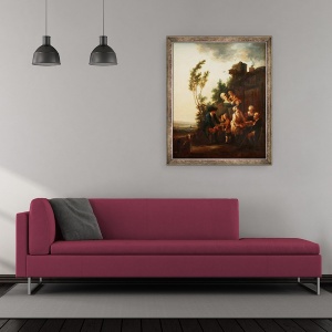 Tablou inramat - Francois Louis Joseph Watteau - Pedlar, 50 x 60 cm - Img 2