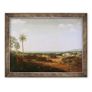 Tablou inramat - Frans Jansz Post - Casa unui nobil portughez in Brazilia, 70 x 90 cm