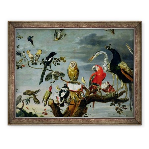 Tablou inramat - Frans Snyders - Concert de pasari, 60 x 80 cm