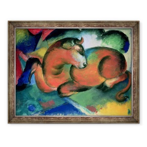 Tablou inramat - Franz Marc - Taurul Rosu, 70 x 90 cm