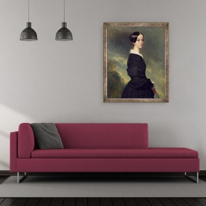 Tablou inramat - Franz Xaver Winterhalter - Portret De Francisca Caroline de Braganca 1824-98 1844, 50 x 60 cm - Img 2