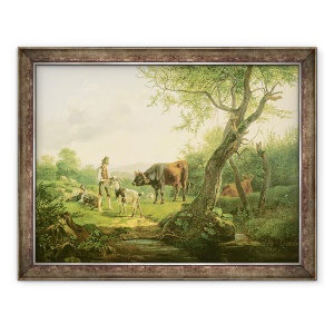 Tablou inramat - Friedrich Gauermann - Peisaj cu Pastor, 70 x 90 cm