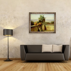 Tablou inramat - Friedrich Nerly - Balcon roman, 60 x 80 cm - Img 2