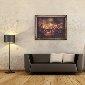 Tablou inramat - Gabriel de Saint-Aubin - Francmasonii Maimuta, 60 x 80 cm - Img 2