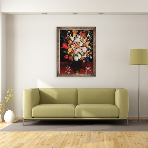 Tablou inramat - Gaspar van den Hoecke - Viata statica a florilor, 70 x 90 cm - Img 2