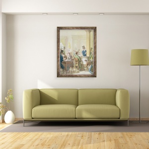 Tablou inramat - Georg Emanuel Opitz - Cafe de Comert, 60 x 80 cm - Img 2