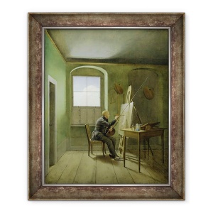 Tablou inramat - Georg Friedrich Kersting - Caspar David Friedrich 1774-1840 in studioul sau, 70 x 85 cm