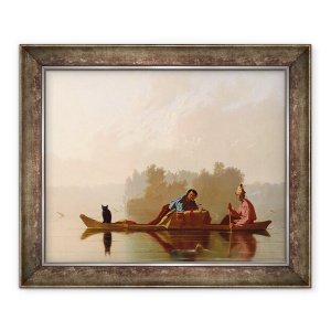 Tablou inramat - George Caleb Bingham - Negustori de blana descendenta Missouri, 50 x 60 cm
