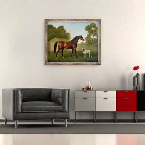 Tablou inramat - George Stubbs - Dungannon, proprietatea colonelului OKelly, pictat intr-un padoc cu o oaie, 50 x 60 cm - Img 2