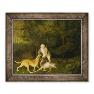 Tablou inramat - George Stubbs - Freeman, contele de vanatoare al lui Clarendon, cu o caprioara pe moarte si un caine, 50 x 60 cm